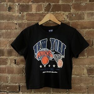 NBA Black New York Basketball Crop Top